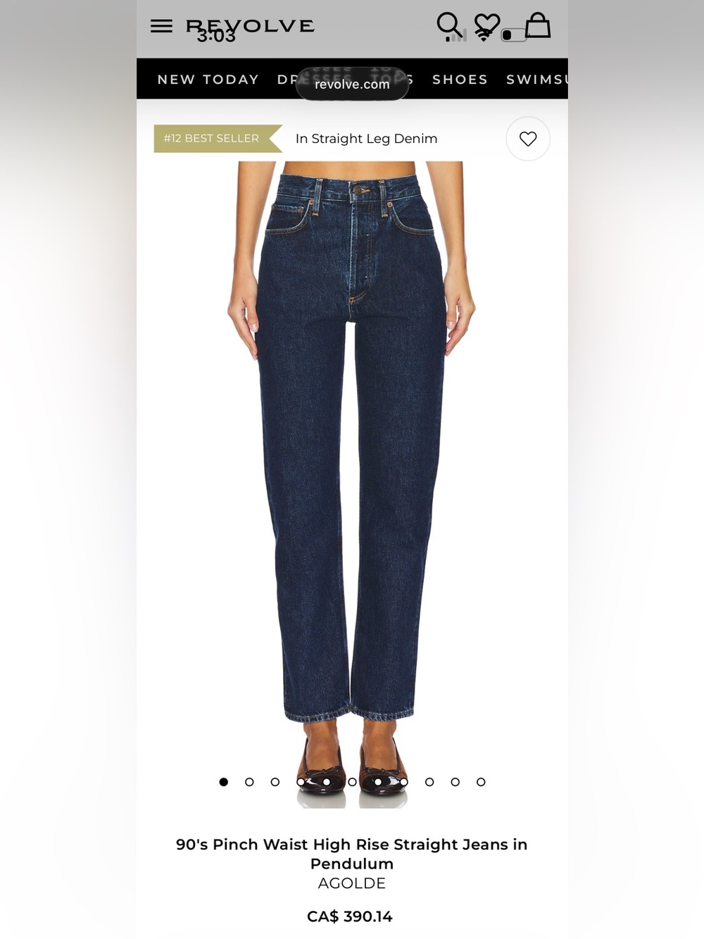 AGOLDE 90’s Pinch Waist Crop High-Rise Straight Jeans — Size 24 — NWT